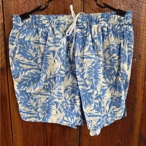 Tropical Blue and White Women's Board Shorts